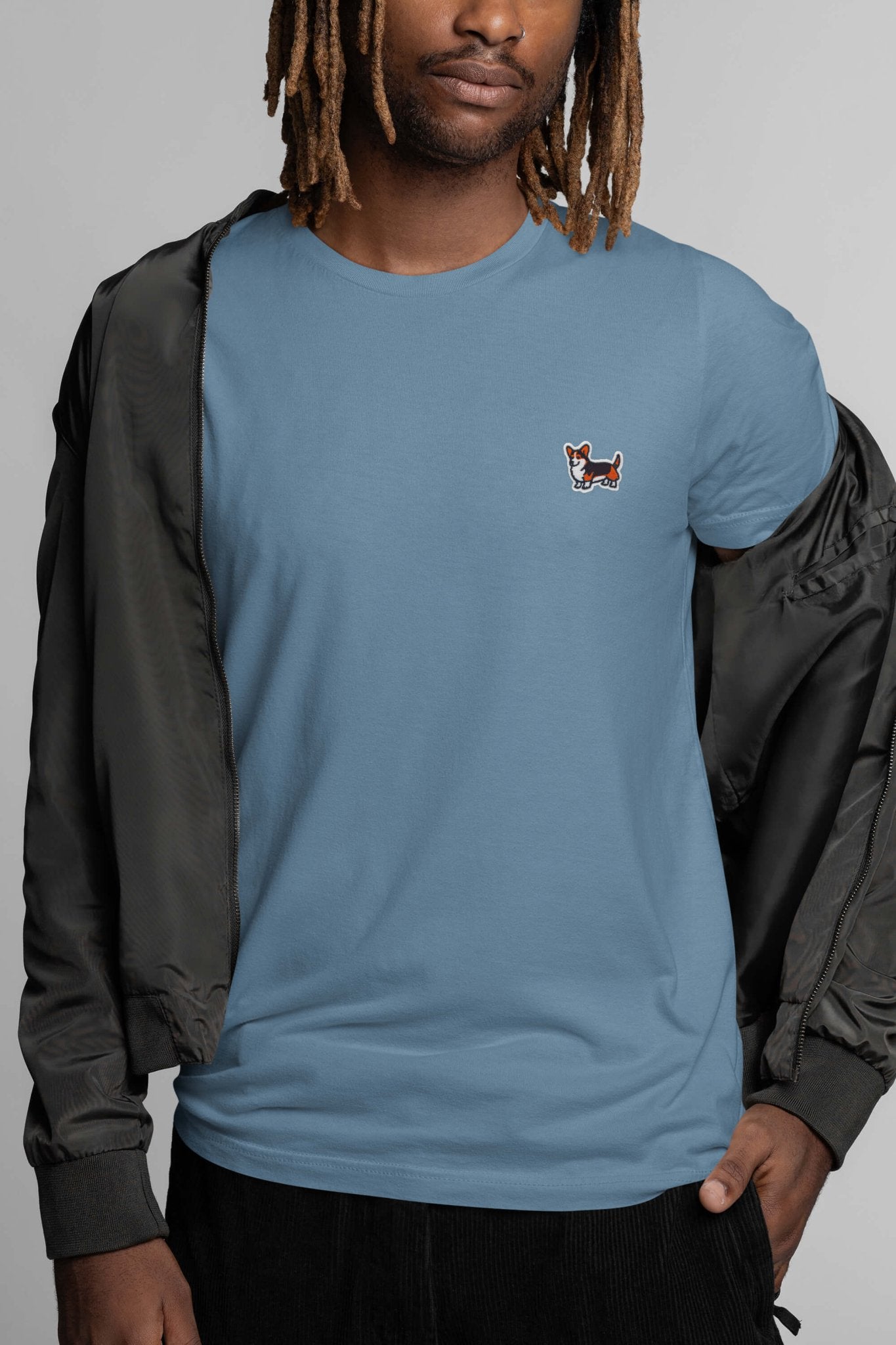 Tricolor Corgi Tail-Wagger T-Shirt - Dogloverclothing.com
