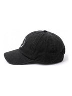 Side view of the black Official Corgi Fan Club Cap from WOOF