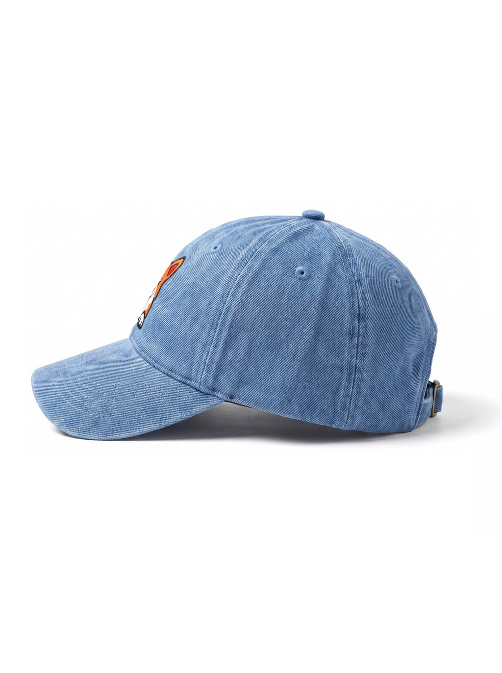 Side view of the blue Corgi Denim Cap from WOOF