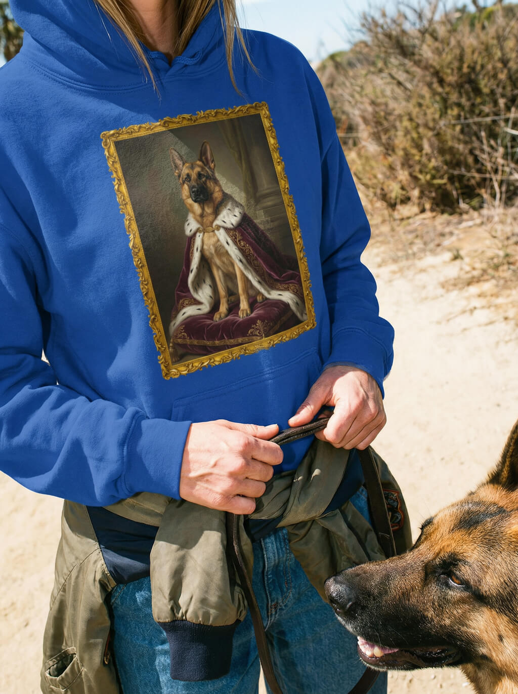 Custom Royal Dog Portrait Unisex Hoodie