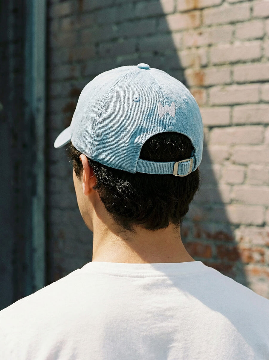 Back of the light blue Dachshund denim cap from WOOF