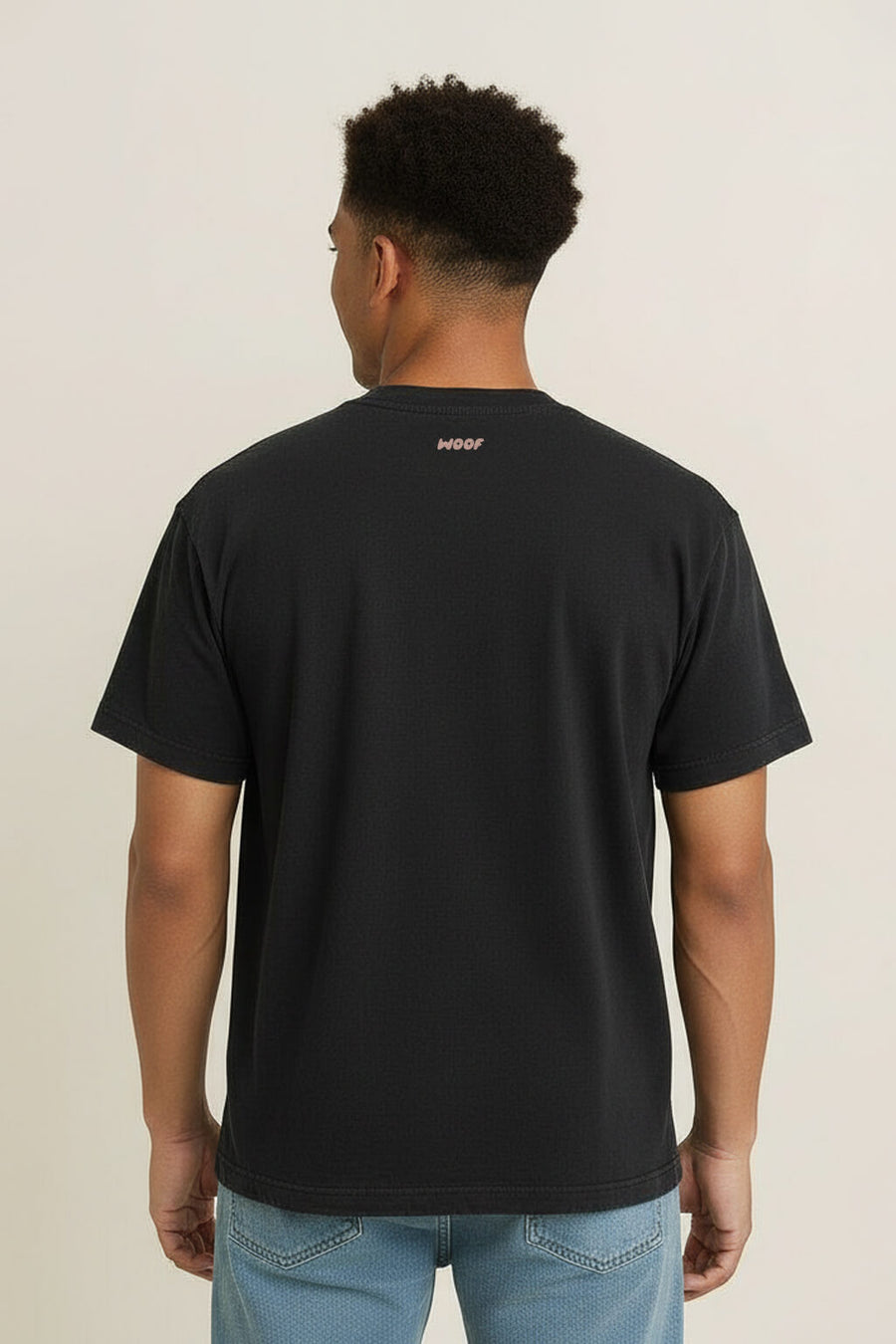 Back view of the black Soft Dog Dad T-Shirt from WOOF