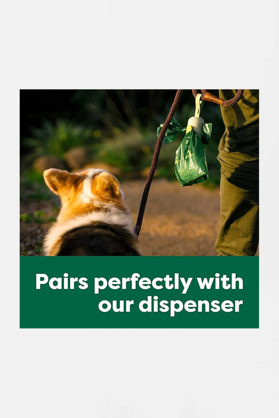 Earth Rated poop bags from WOOF with the bag thickness shown
