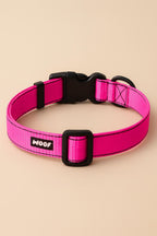Neon Pink Dog Collar & Leash Set - WOOF
