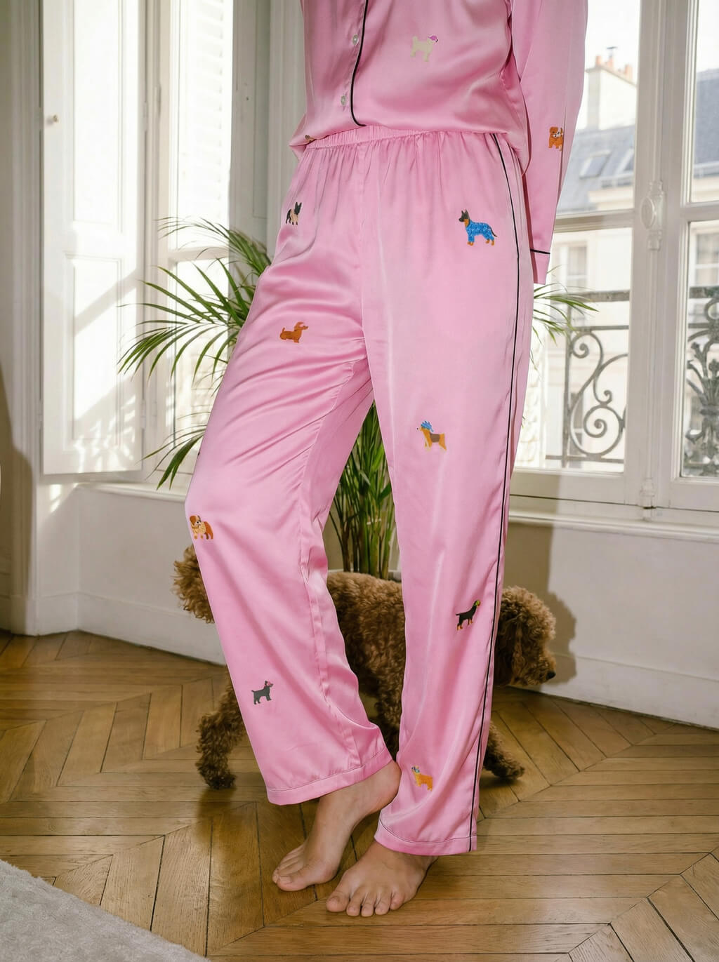 Pink Valentine's Day Dog Love Pajama Set