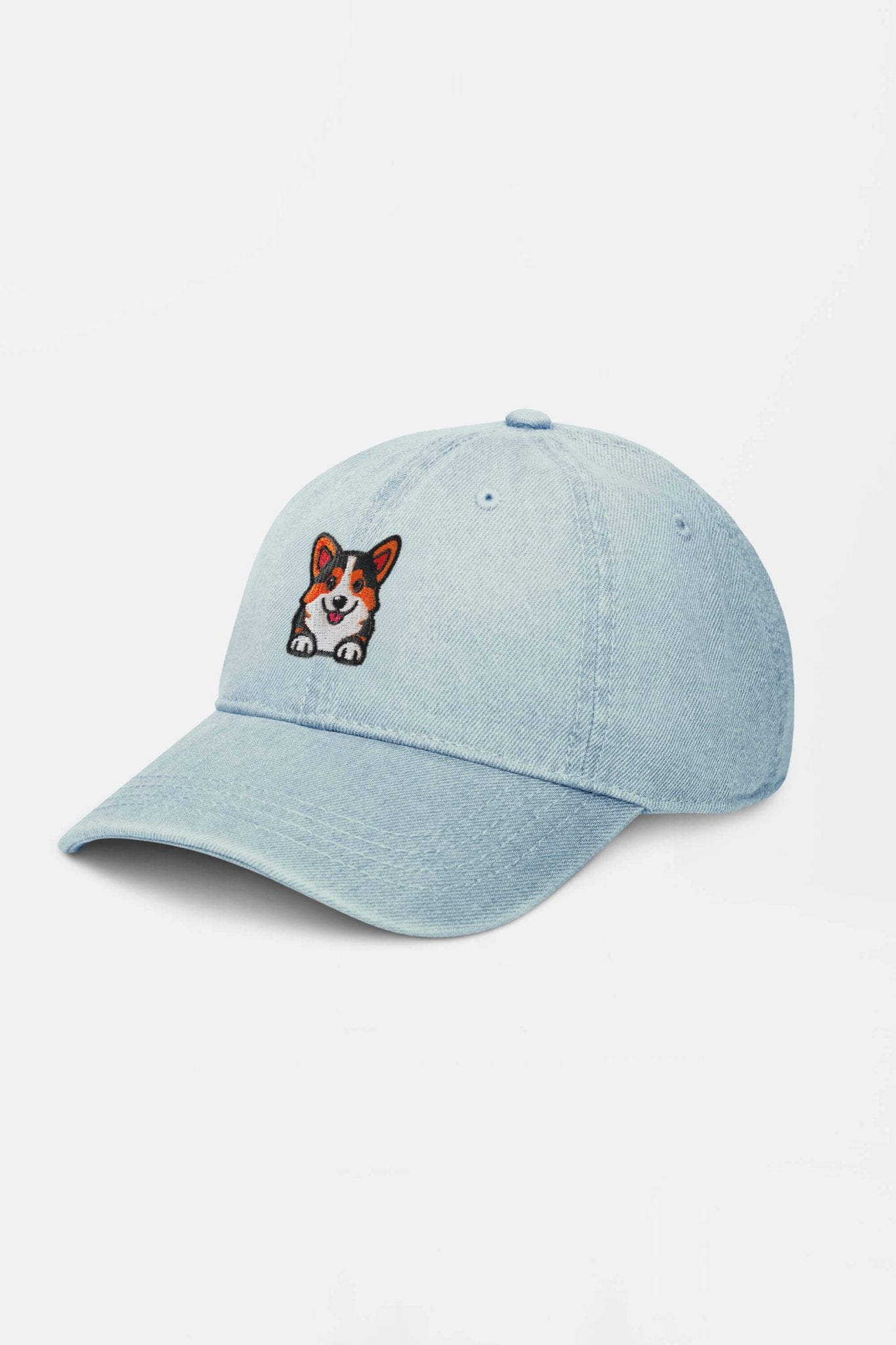 Premium Tricolor Corgi Denim Cap.