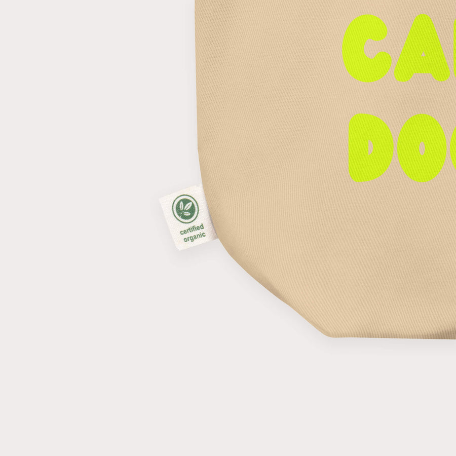 Canvas and stitching detail on the Dog Stuff Eco Tote Bag from WOOF
