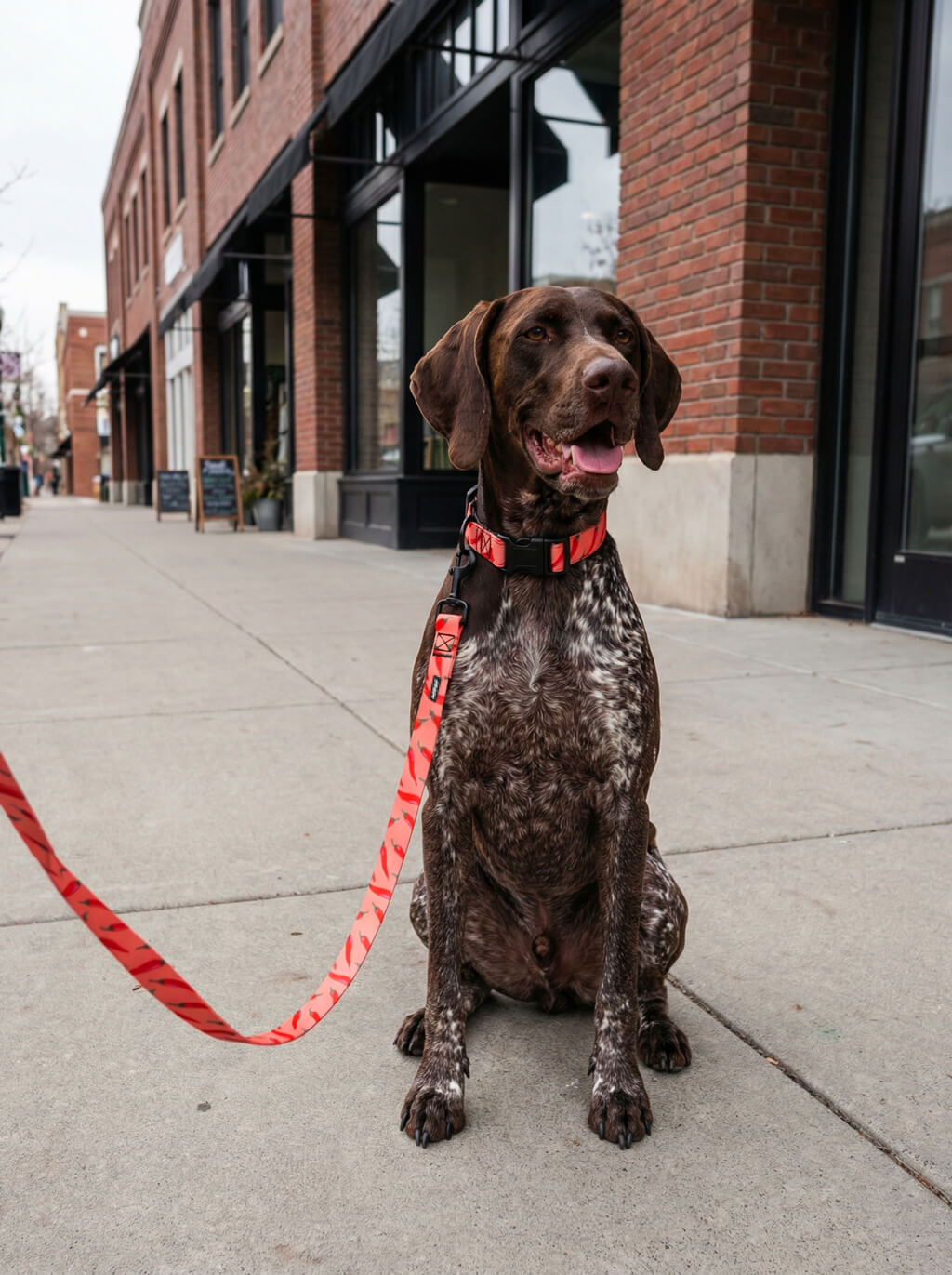 Chili Pattern Dog Collar & Leash Set