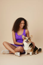 Violet Corgi Vibes Bodycon Dress - WOOF