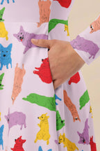 Supreme Corgi Confetti Long Sleeve Midi Dress