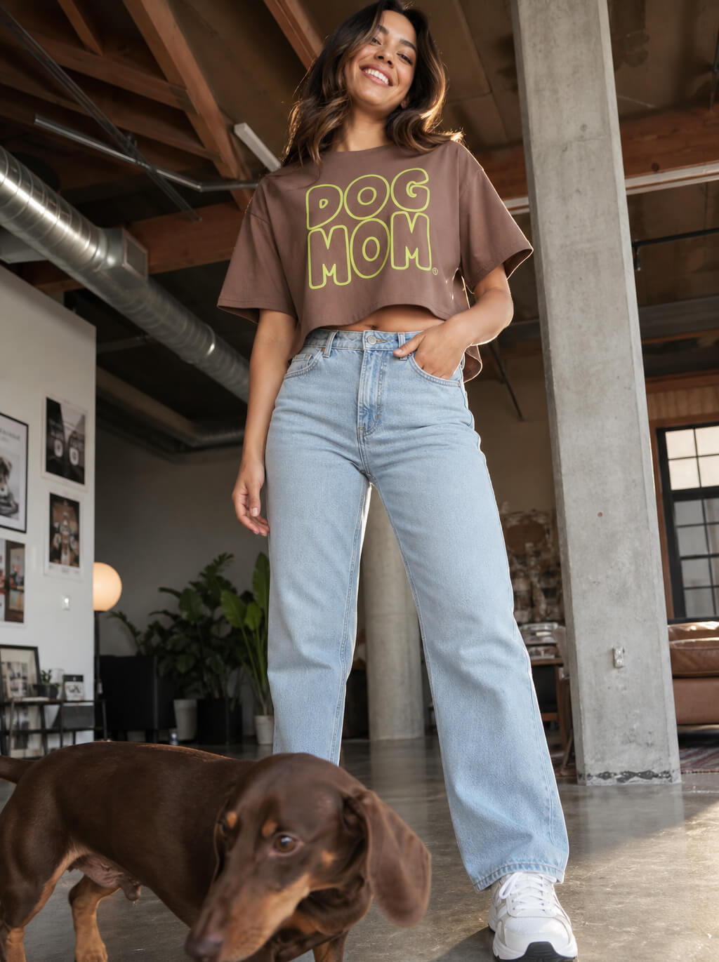 Oversized Dog Mom Crop Top