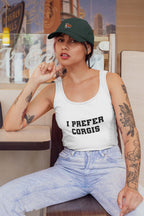 Iconic "I Prefer Corgis" Super Tank Top.