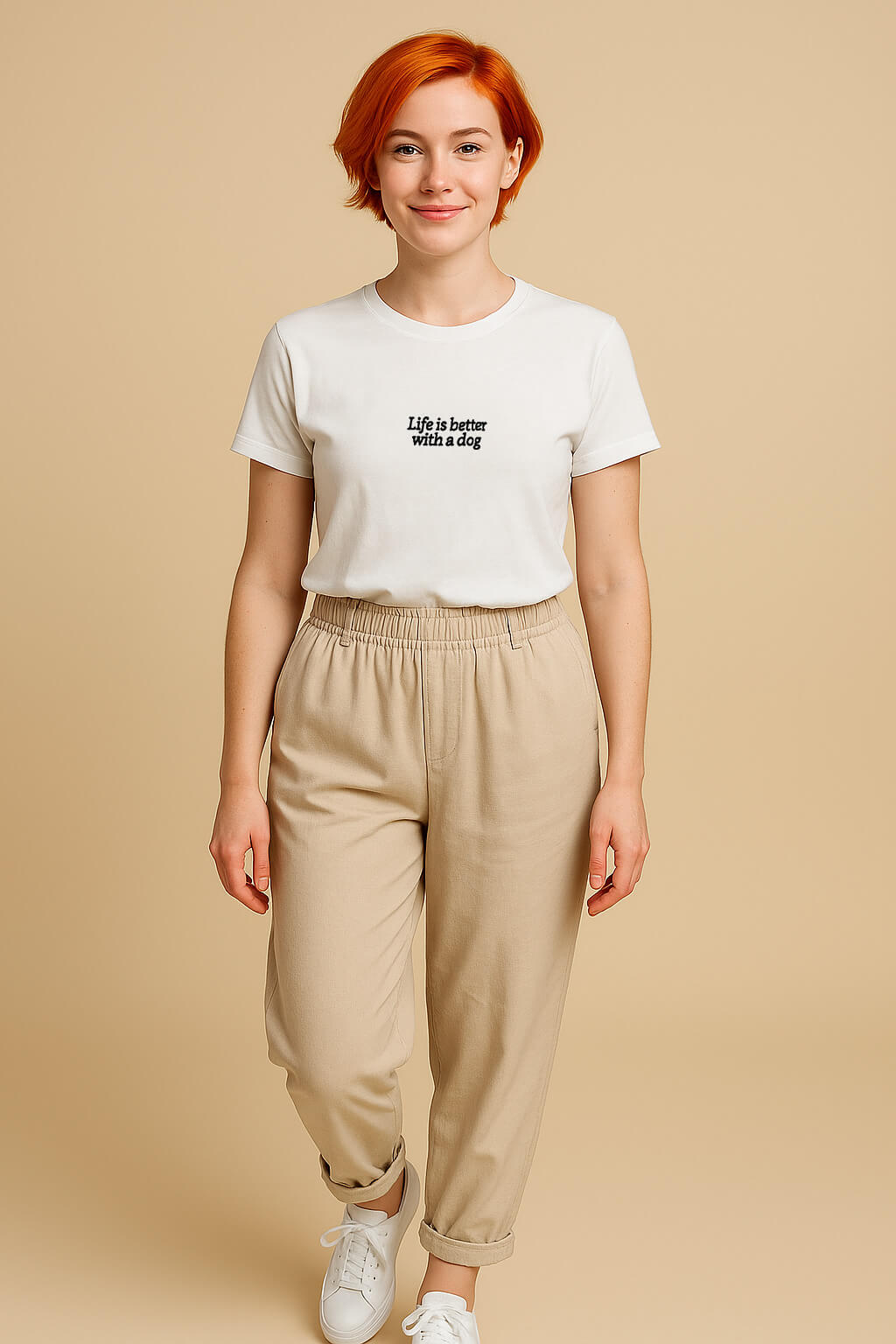 Life is Better with a Dog Embroidered Unisex Dog T-Shirt