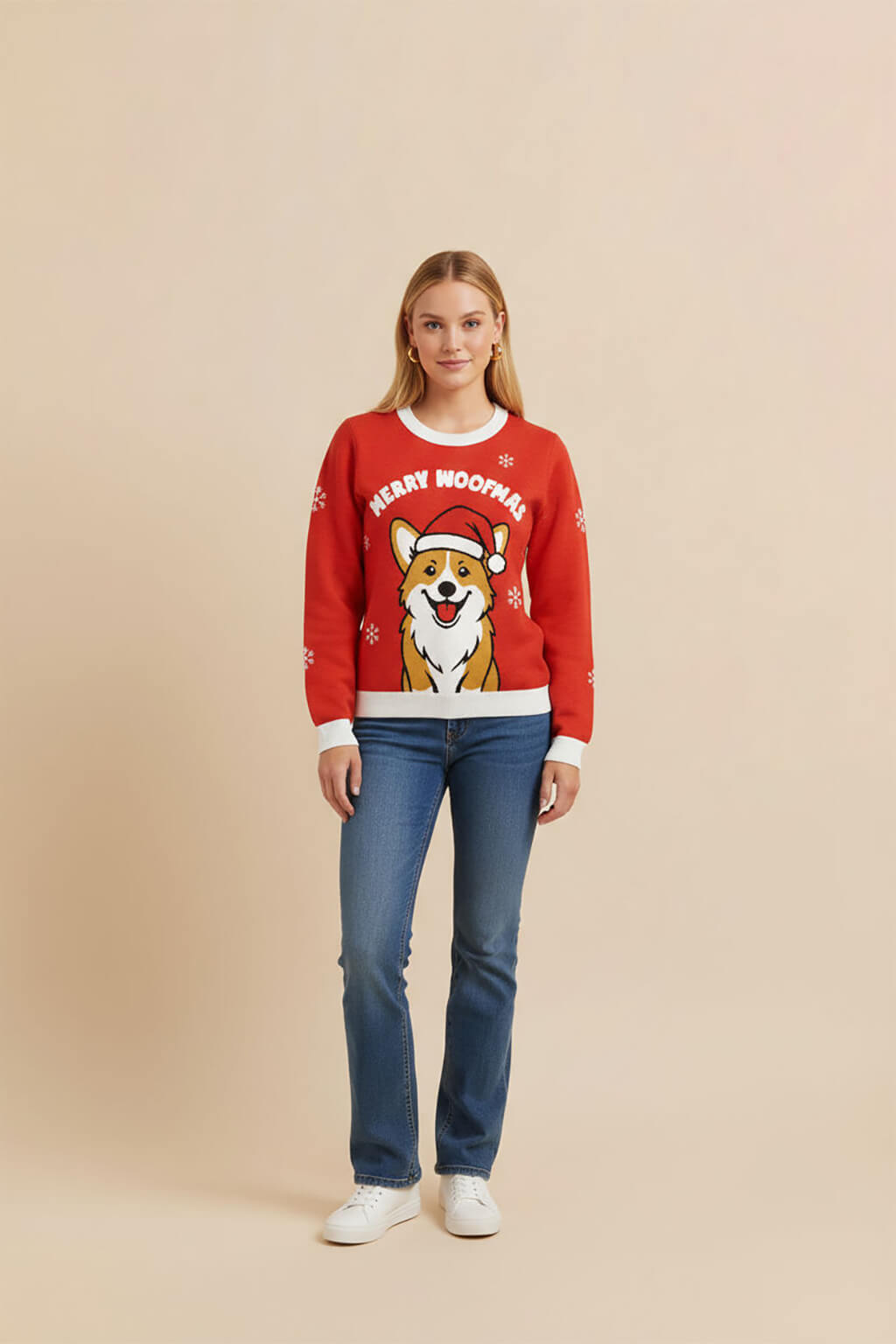 Festive Corgi Xmas Knitted Sweatshirt