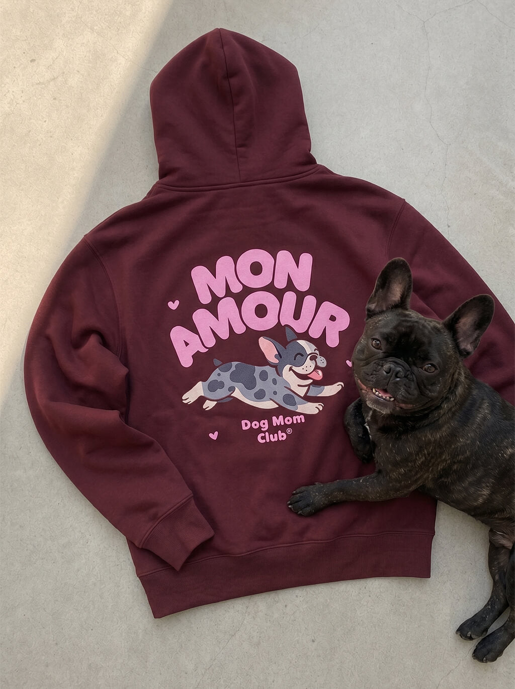 Cute Mon Amour French Bulldog Hoodie