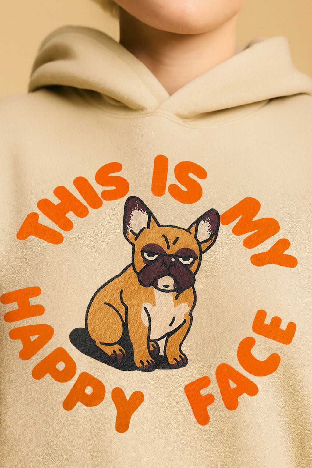 Funny This Is My Happy Face Unisex Frenchie Hoodie - WOOF