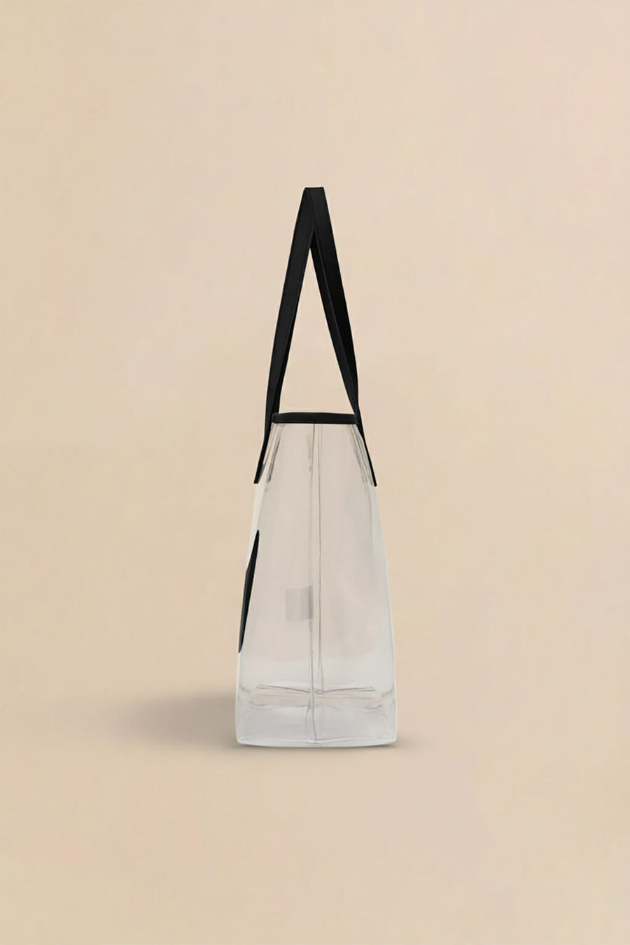 Clear WOOF tote bag seen from the other side