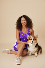 Violet Corgi Vibes Bodycon Dress - WOOF