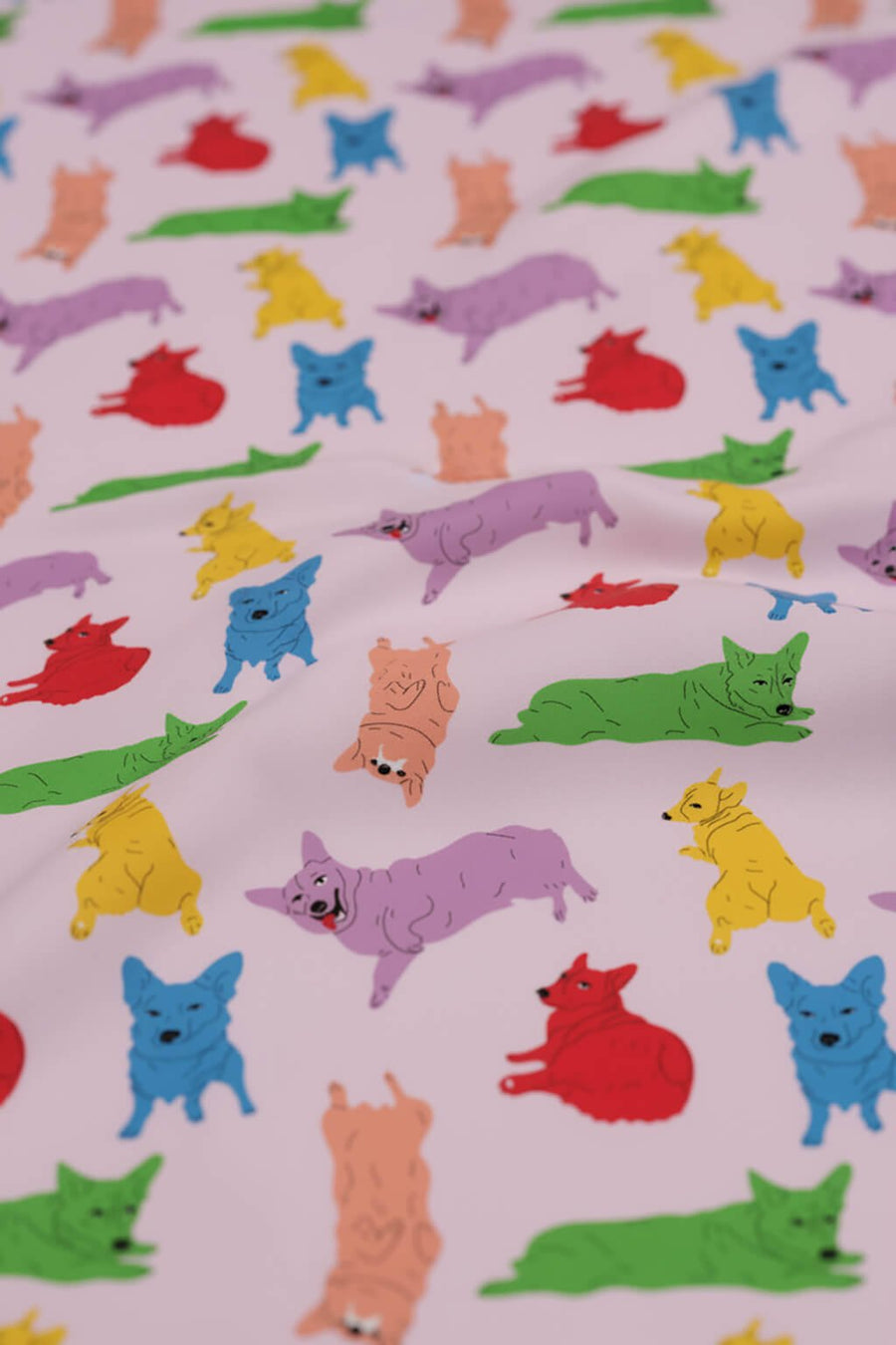 Fabric and seam detail on the Supreme Corgi Confetti Midi Dress from WOOF