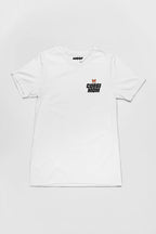 White Corgi Mom T-Shirt from WOOF, front view of the print