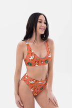 Tropical Corgi Splash Premium High-Waisted Bikini - Dogloverclothing.com