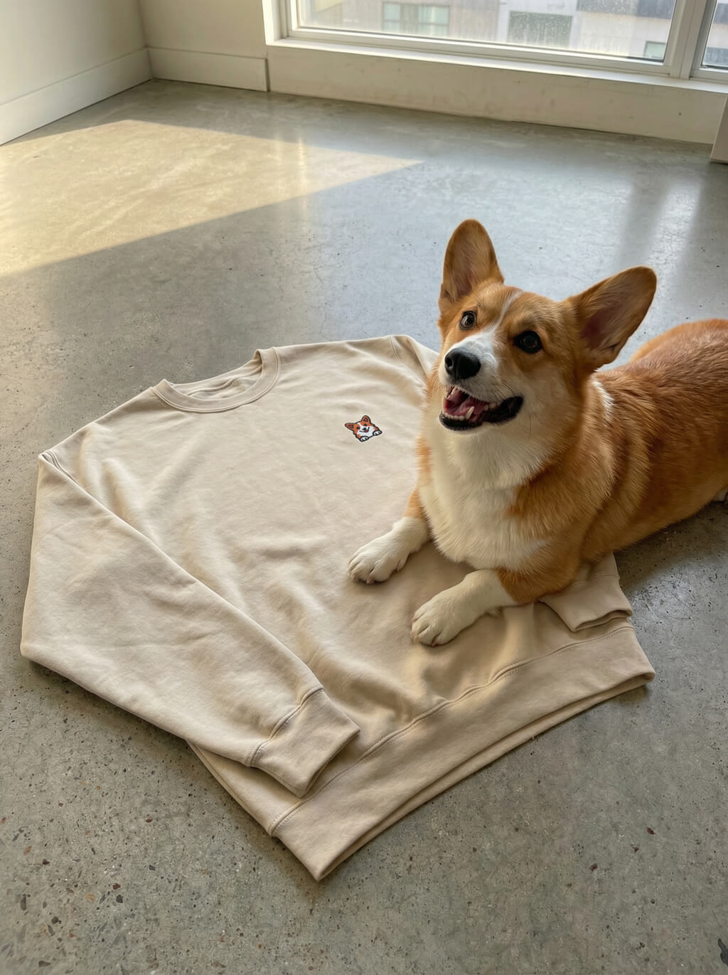 Embroidered Corgi Sweatshirt