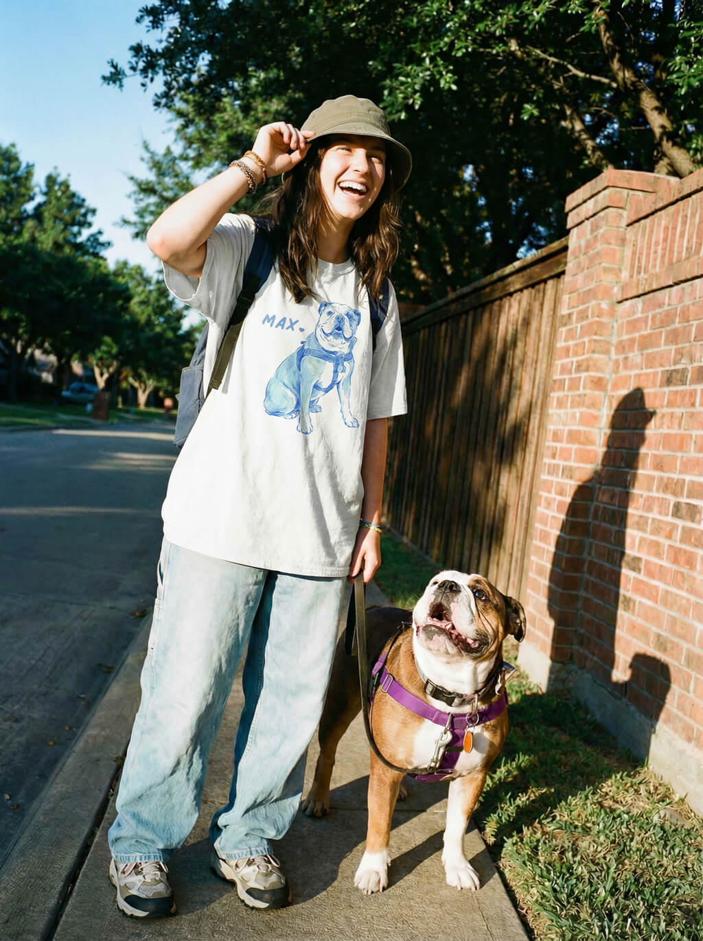 Custom Dog Caricature Unisex Heavyweight T-Shirt