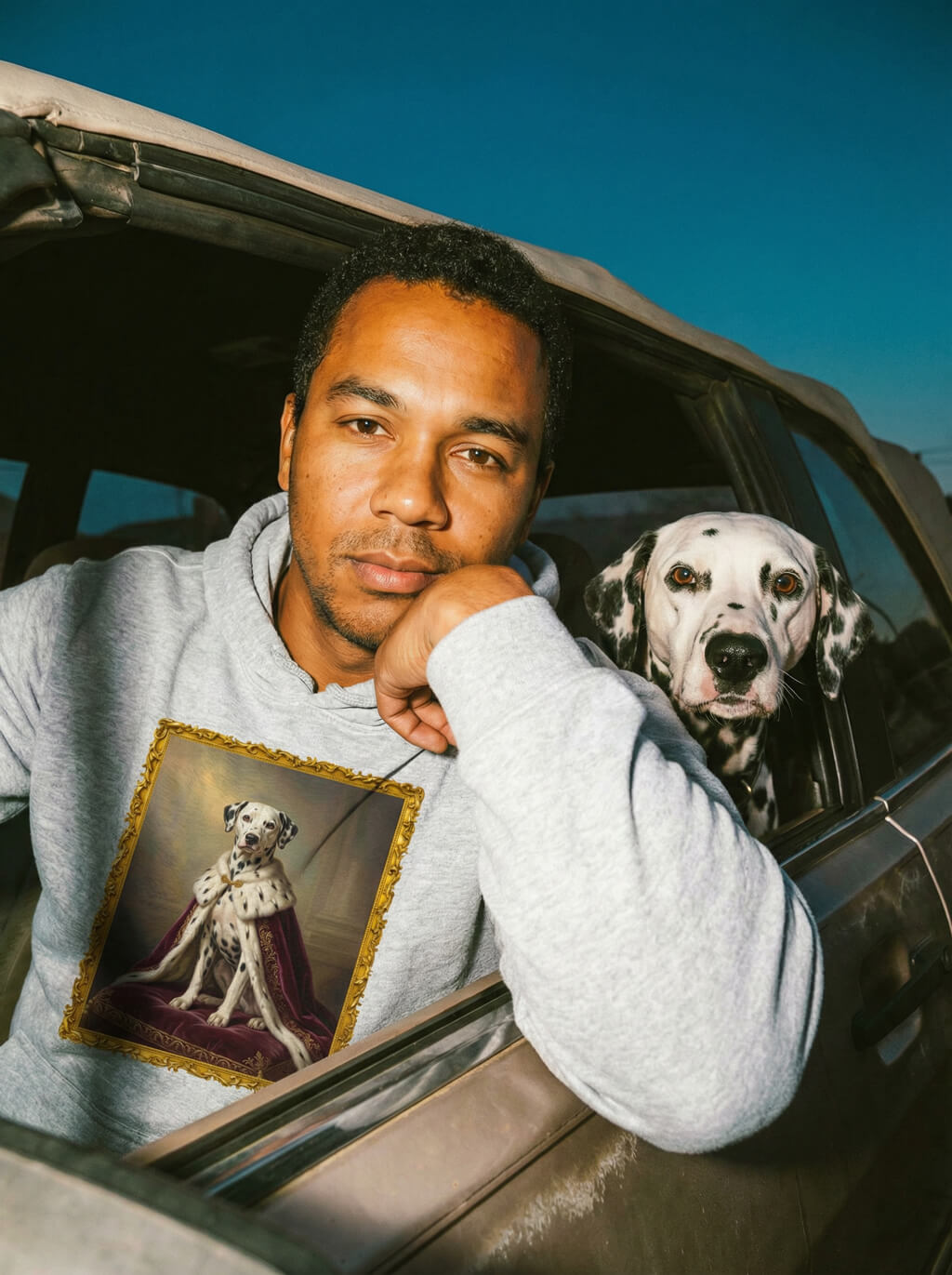 Custom Royal Dog Portrait Unisex Hoodie