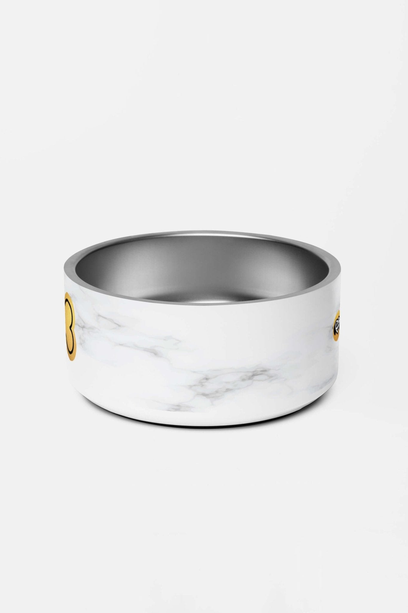 Customizable Marble & Gold Dog Pet Bowl.