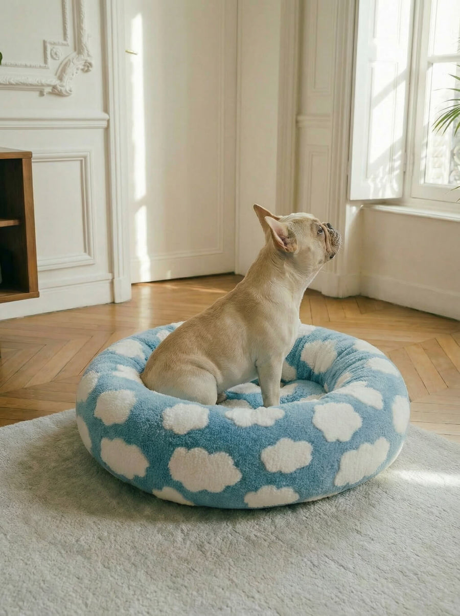 Super soft cloud dog bed from WOOF, side view of the padding