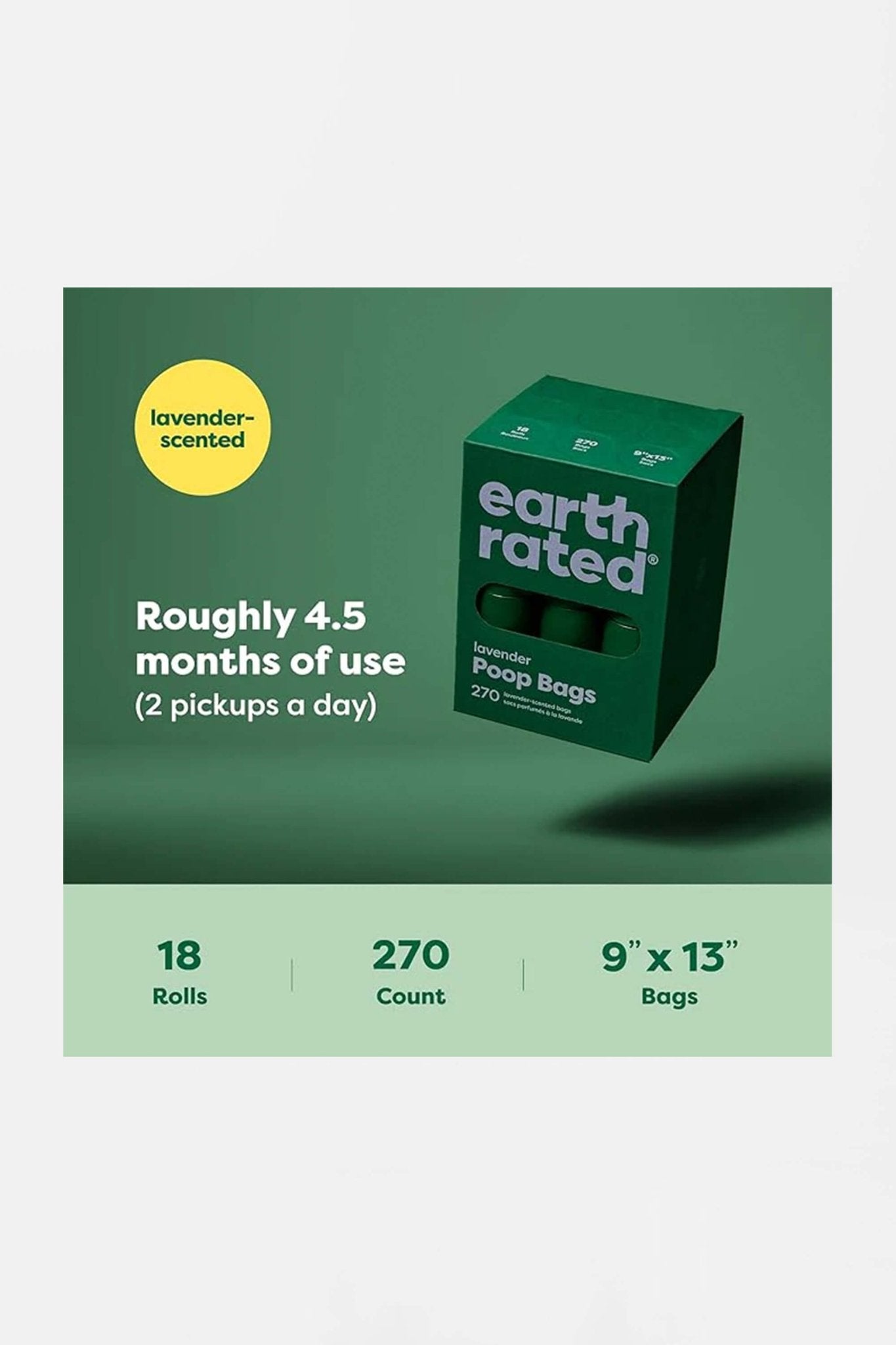 Extra Thick Earth Rated Poop Bags (Lavender Scented), 270 Count.