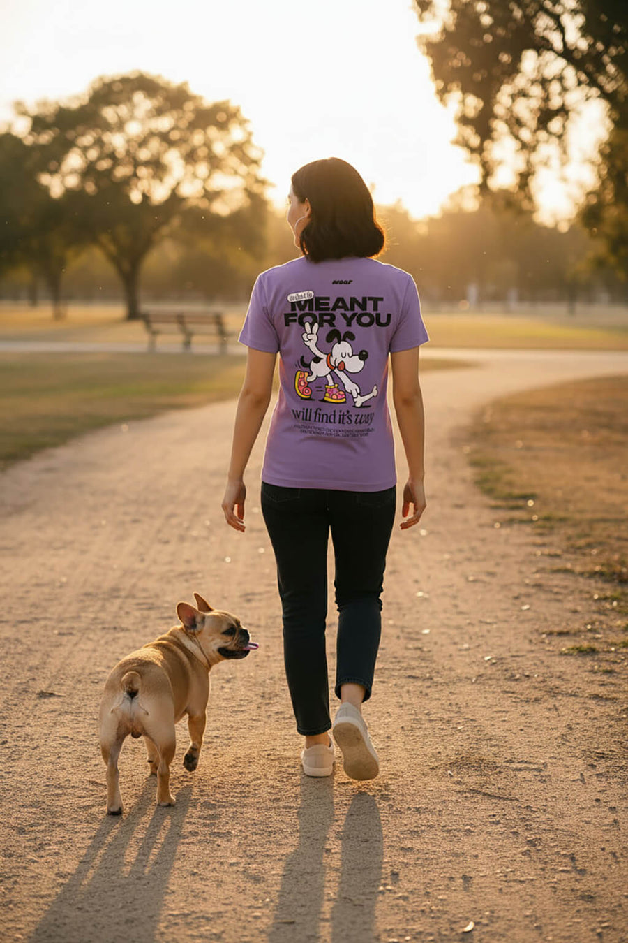 Model wearing the This Is Meant For You dog T-Shirt from WOOF