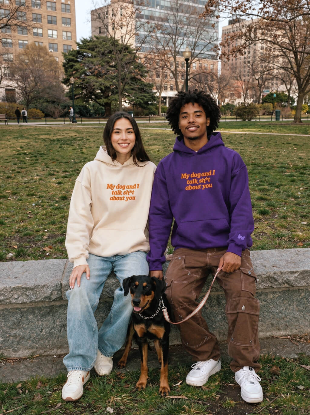 Bold My Dog And I Talk Embroidered Hoodie