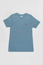 Steel blue Tricolor Corgi Tail Wagger T-Shirt from WOOF, front view