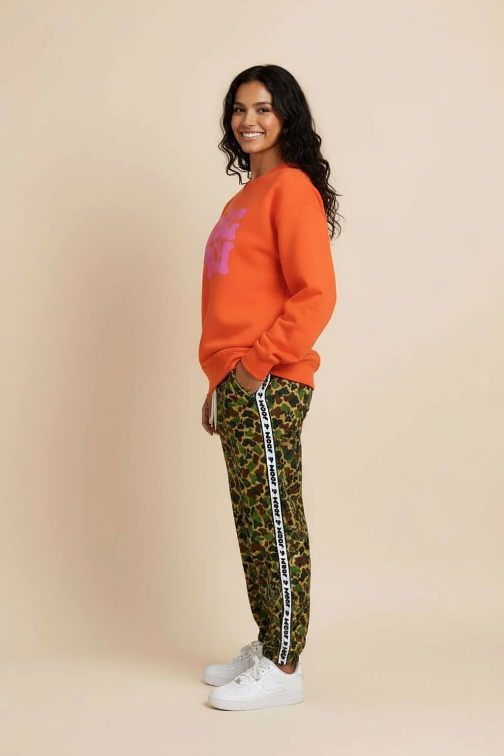 Camo Wide-Leg Unisex Paw Print Joggers