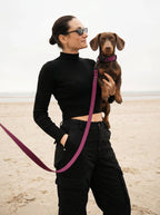 Burgundy Dog Collar & Leash Set