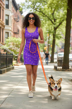 Violet Corgi Vibes Bodycon Dress - WOOF