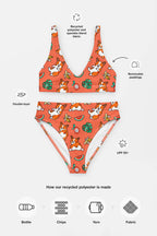 Tropical Corgi Splash Premium High-Waisted Bikini - Dogloverclothing.com