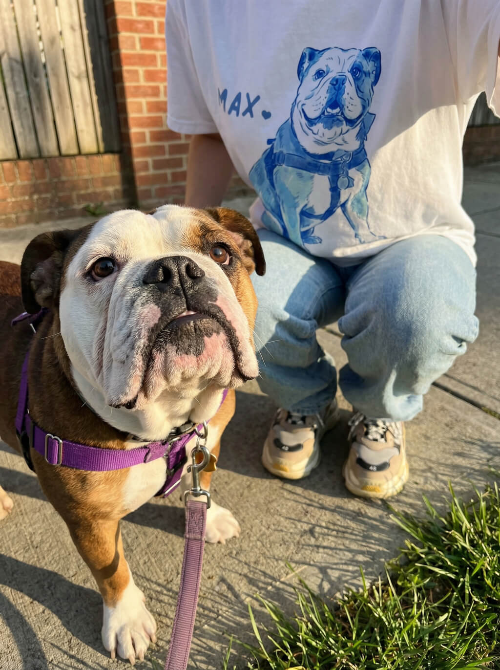 Custom Dog Caricature Unisex Heavyweight T-Shirt