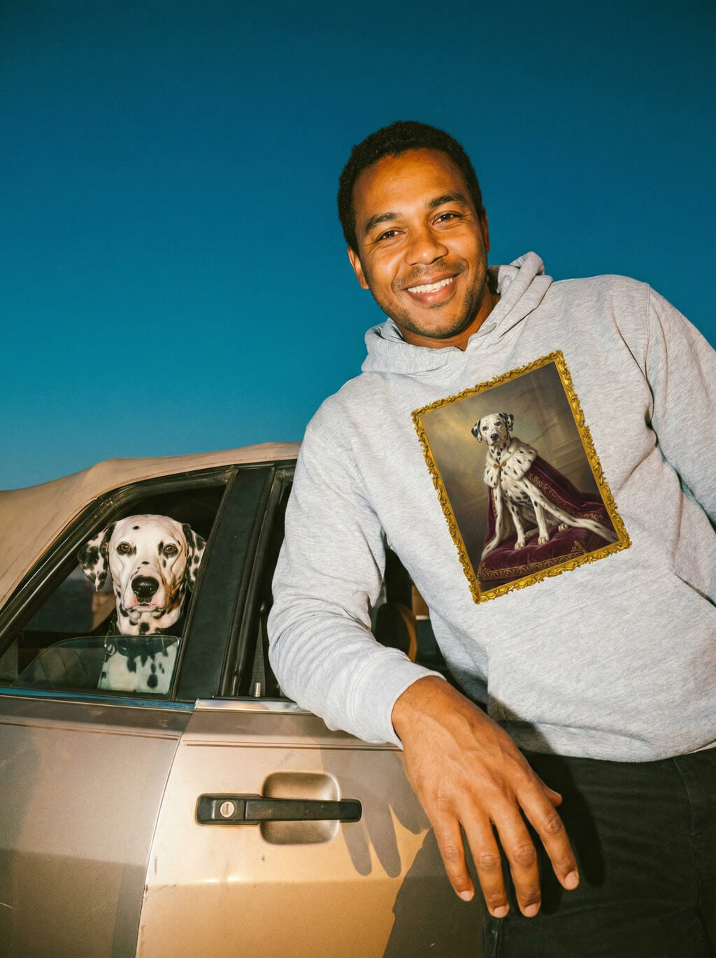 Custom Royal Dog Portrait Unisex Hoodie