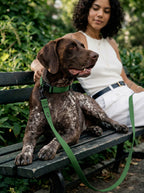 Deep Green Dog Collar & Leash Set