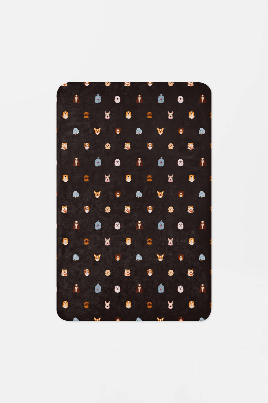 Doggy Dreams Sherpa Blanket from WOOF, printed side laid flat