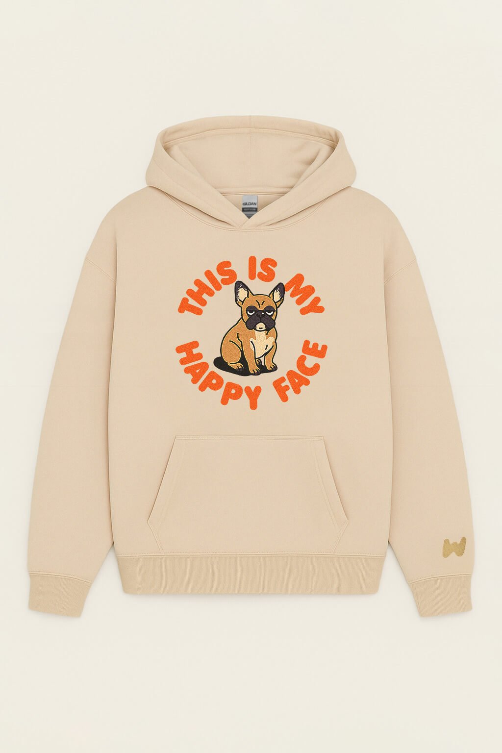 Funny This Is My Happy Face Unisex Frenchie Hoodie - WOOF