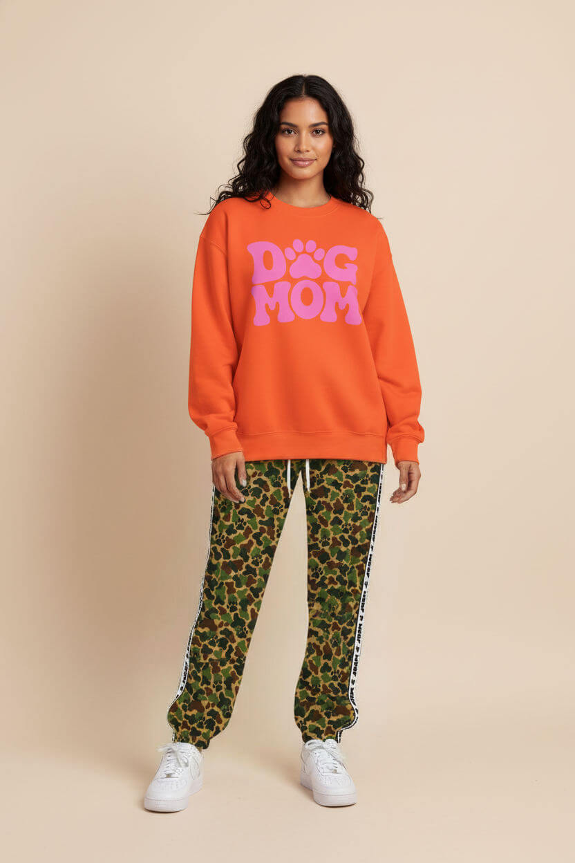 Camo Wide-Leg Unisex Paw Print Joggers