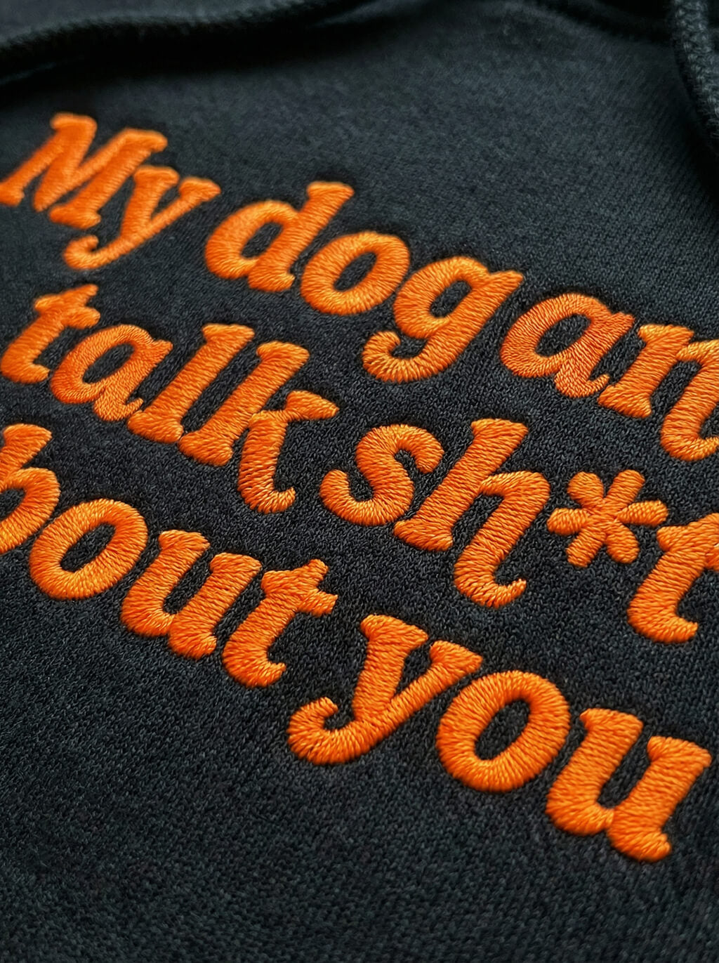 Bold My Dog And I Talk Embroidered Hoodie