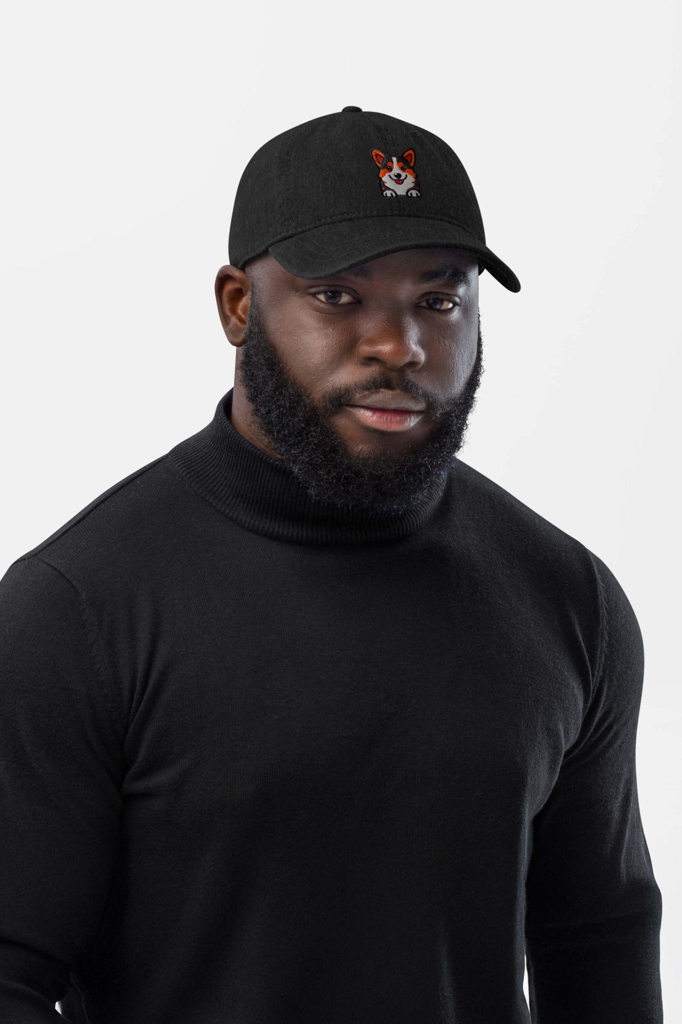 Premium Tricolor Corgi Denim Cap.