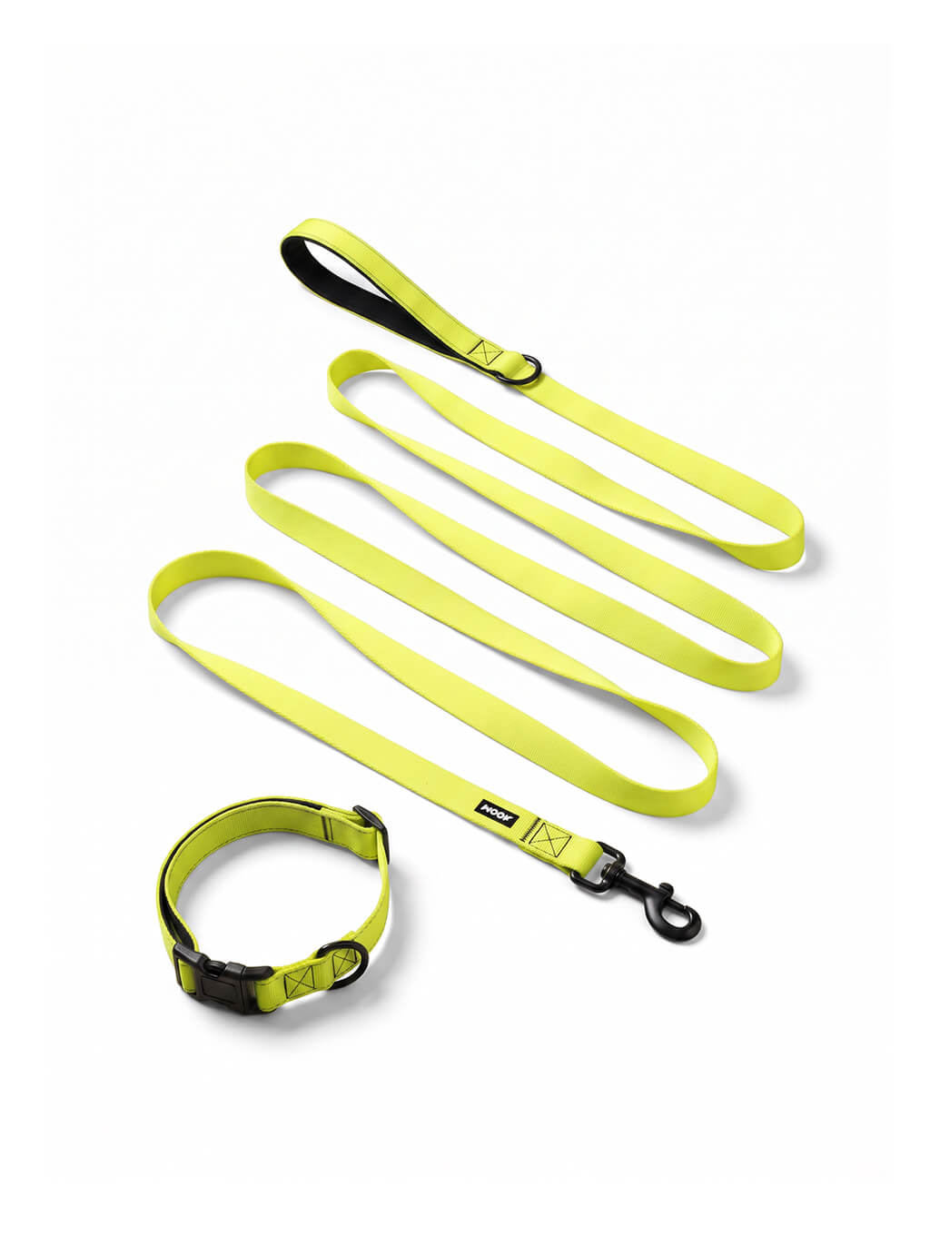 Neon Yellow Ultra Lightweight Dog Collar & Leash Set