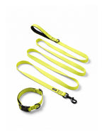 Neon Yellow Ultra Lightweight Dog Collar & Leash Set