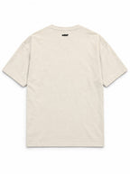 Back of the Chihuahua Halloween oversized T-shirt in Vintage White with small WOOF logo below the collar