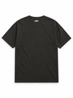 Back of the Frankenstein Great Dane oversized Halloween T-shirt in Washed Black with small WOOF logo below the collar
